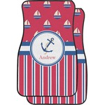 Sail Boats & Stripes Car Floor Mats (Front Seat) (Personalized)
