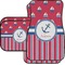 Sail Boats & Stripes Car Floor Mats Set - 2 Front & 2 Back (Personalized)