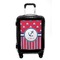 Sail Boats & Stripes Carry On Hard Shell Suitcase - Front