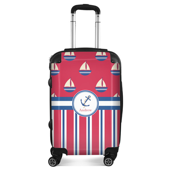 Custom Sail Boats & Stripes Suitcase (Personalized)