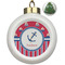 Sail Boats & Stripes Ceramic Ball Ornament - Christmas Tree (Personalized)