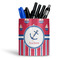 Sail Boats & Stripes Ceramic Pen Holder