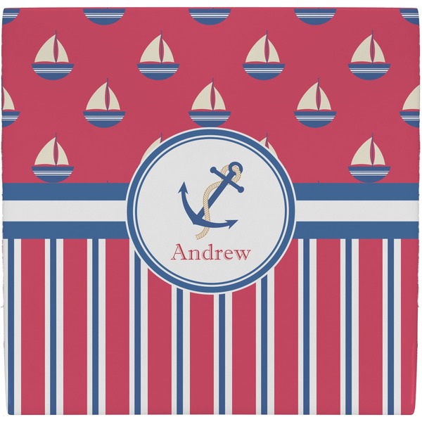 Custom Sail Boats & Stripes Ceramic Tile Hot Pad (Personalized)