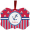 Sail Boats & Stripes Christmas Ornament (Front View)