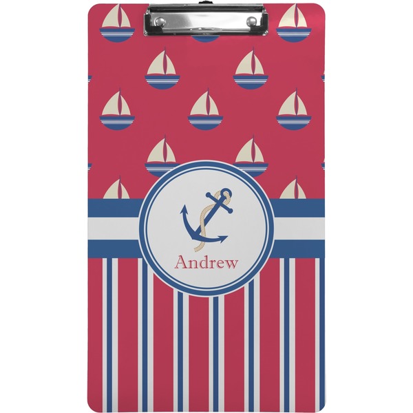 Custom Sail Boats & Stripes Clipboard (Legal Size) (Personalized)