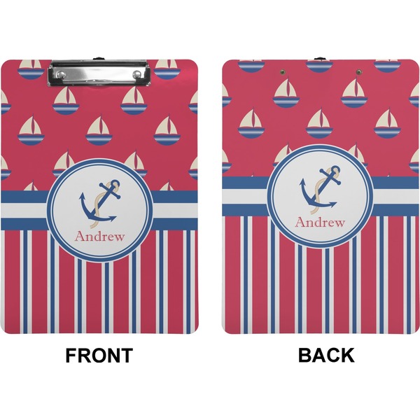 Sail Boats & Stripes Clipboard (Letter) (Front + Back)