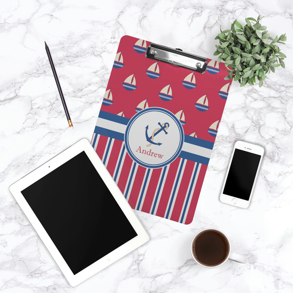 Sail Boats & Stripes Clipboard - Lifestyle Photo