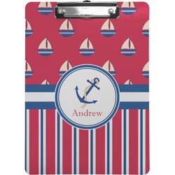 Sail Boats & Stripes Clipboard (Personalized)