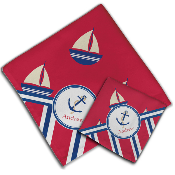 Sail Boats & Stripes Cloth Napkins - Personalized Lunch & Dinner (PARENT MAIN)