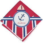 Sail Boats & Stripes Cloth Napkin w/ Name or Text