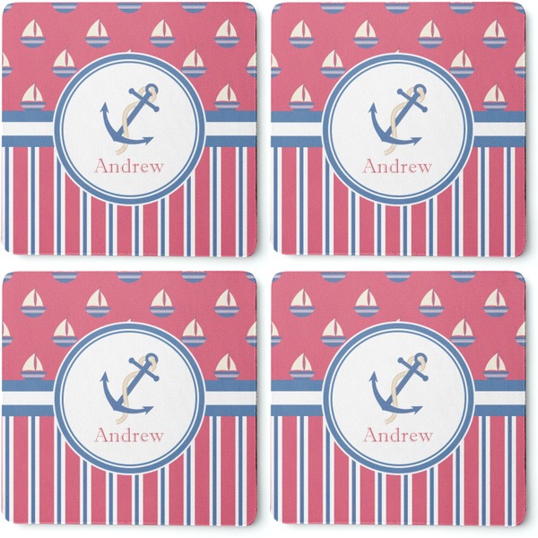 Sail Boats & Stripes Coaster Rubber Back - Apvl