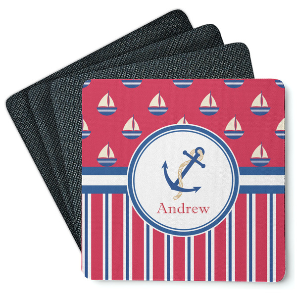 Sail Boats & Stripes Coaster Rubber Back - Main