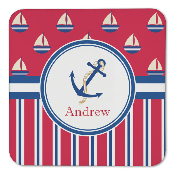 Sail Boats & Stripes Coaster Set - FRONT (one)