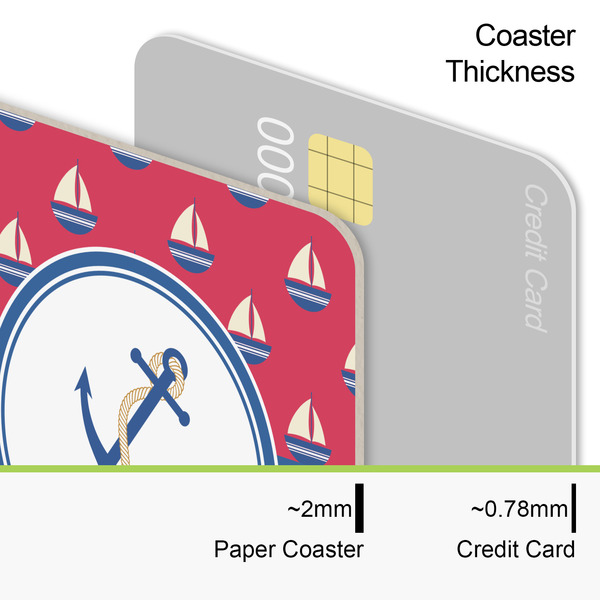 Sail Boats & Stripes Coaster Thickness