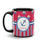 Sail Boats & Stripes Coffee Mug - 11 oz - Black