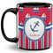 Sail Boats & Stripes Coffee Mug - 11 oz - Full- Black