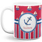 Sail Boats & Stripes Coffee Mug - 11 oz - Full- White
