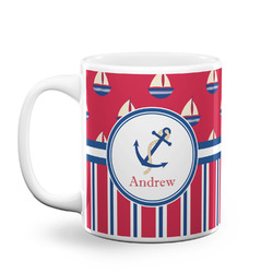 Sail Boats & Stripes Coffee Mug (Personalized)