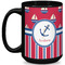 Sail Boats & Stripes Coffee Mug - 15 oz - Black Full
