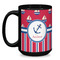 Sail Boats & Stripes Coffee Mug - 15 oz - Black