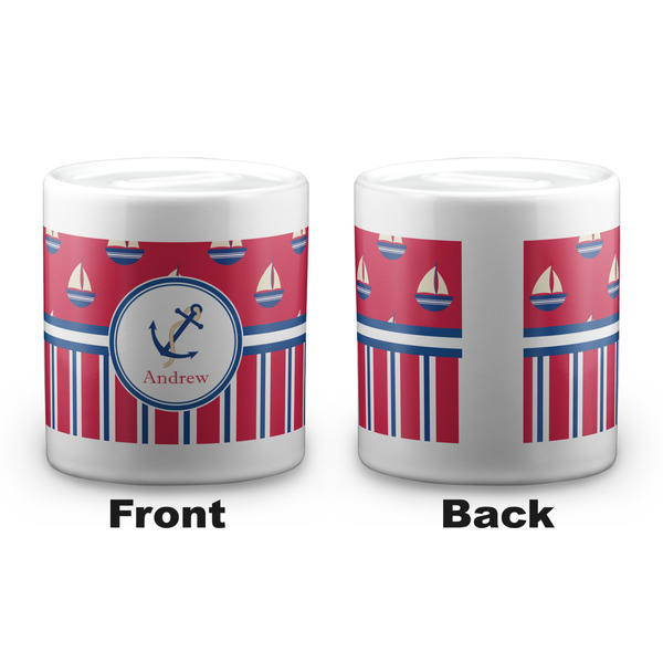 Sail Boats & Stripes Coin Bank - Apvl