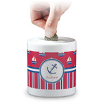 Sail Boats & Stripes Coin Bank (Personalized)