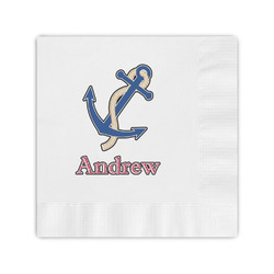 Sail Boats & Stripes Coined Cocktail Napkins (Personalized)