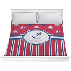 Sail Boats & Stripes Comforter - King (Personalized)
