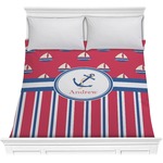 Sail Boats & Stripes Comforter - Full / Queen (Personalized)