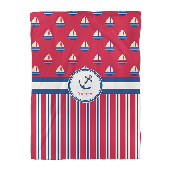 Sail Boats & Stripes Comforter - Twin XL - Front