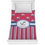 Sail Boats & Stripes Comforter - Twin XL (Personalized)
