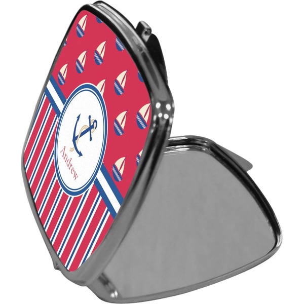 Sail Boats & Stripes Compact Mirror (Side View)