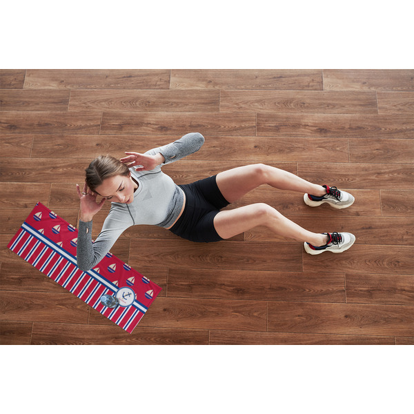Sail Boats & Stripes Cooling Towel- Lifestyle