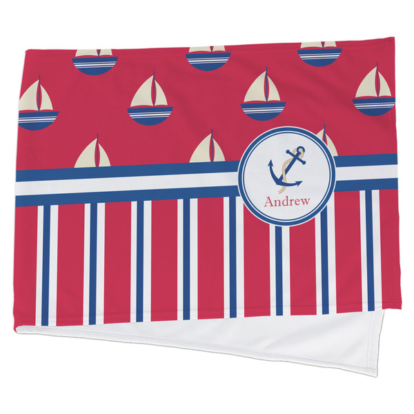 Custom Sail Boats & Stripes Cooling Towel (Personalized)