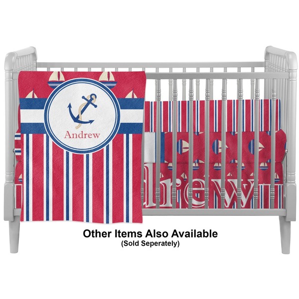 Sail Boats & Stripes Crib - Profile Sold Seperately