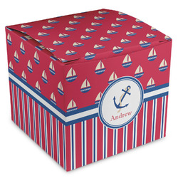 Sail Boats & Stripes Cube Favor Gift Boxes (Personalized)
