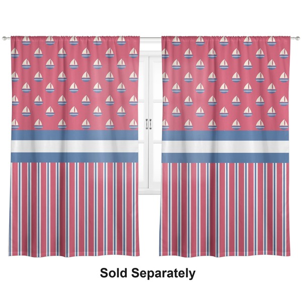 Custom Sail Boats & Stripes Curtain Panel - Custom Size
