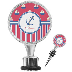 Sail Boats & Stripes Wine Bottle Stopper (Personalized)
