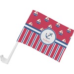 Sail Boats & Stripes Car Flag - Small w/ Name or Text