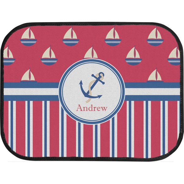 Sail Boats & Stripes Custom Car Floor Mats (Back Seat)