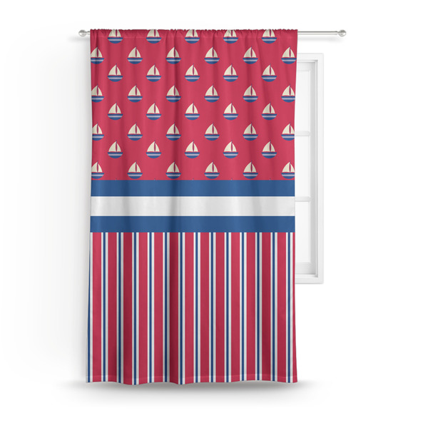 Custom Sail Boats & Stripes Curtain Panel - Custom Size