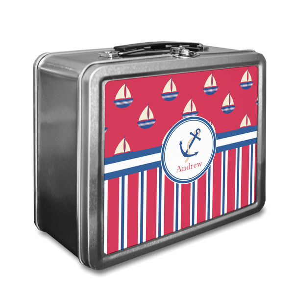 Custom Sail Boats & Stripes Lunch Box (Personalized)