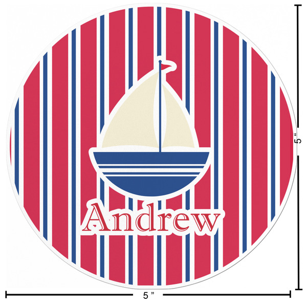 Sail Boats & Stripes Custom Shape Iron On Patches - L - APPROVAL