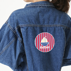 Sail Boats & Stripes Twill Iron On Patch - Custom Shape - X-Large (Personalized)