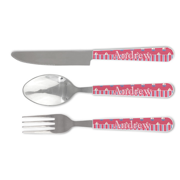 Custom Sail Boats & Stripes Cutlery Set (Personalized)
