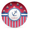 Sail Boats & Stripes Microwave Safe Plastic Plate - Composite Polymer (Personalized)