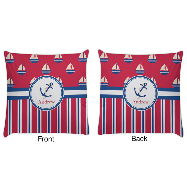 Sail Boats & Stripes Decorative Pillow Case - Approval