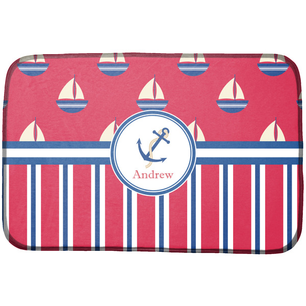 Custom Sail Boats & Stripes Dish Drying Mat (Personalized)