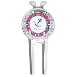 Sail Boats & Stripes Golf Divot Tool & Ball Marker (Personalized)