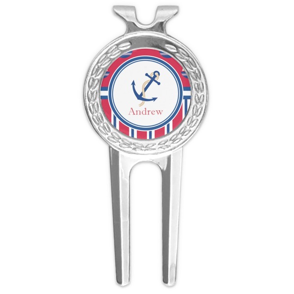 Custom Sail Boats & Stripes Golf Divot Tool & Ball Marker (Personalized)